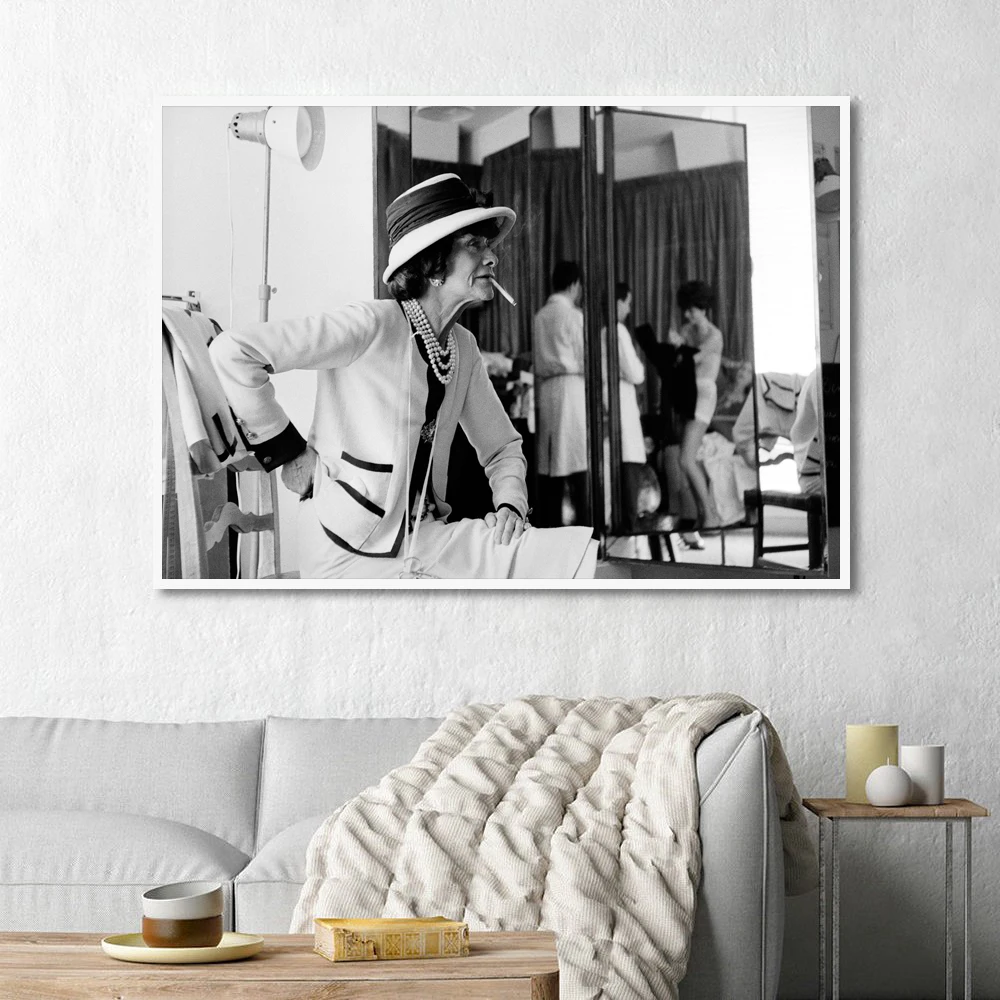 

coco in her studio Fashion Paris Wall Art Canvas Painting Nordic Poster And Print Salon Decoration Wall Pictures For Living Room