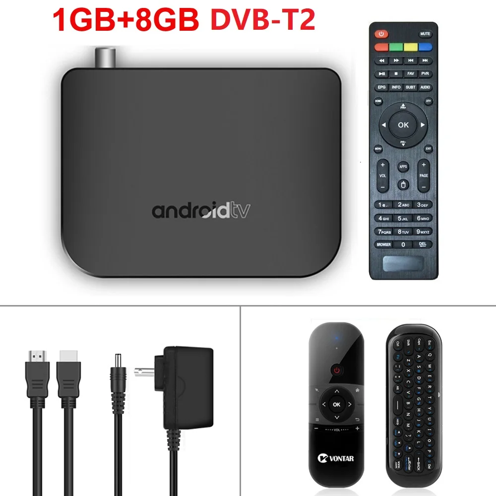 VONTAR DVB-S2 Android tv Box Amlogic S905D четырехъядерный 1 ГБ 8 ГБ 1080p 4K 30 кадров в секунду Youtube Google Play Store MECOOL M8S PLUS DVB S2 - Цвет: 1G 8G DVB T2  057