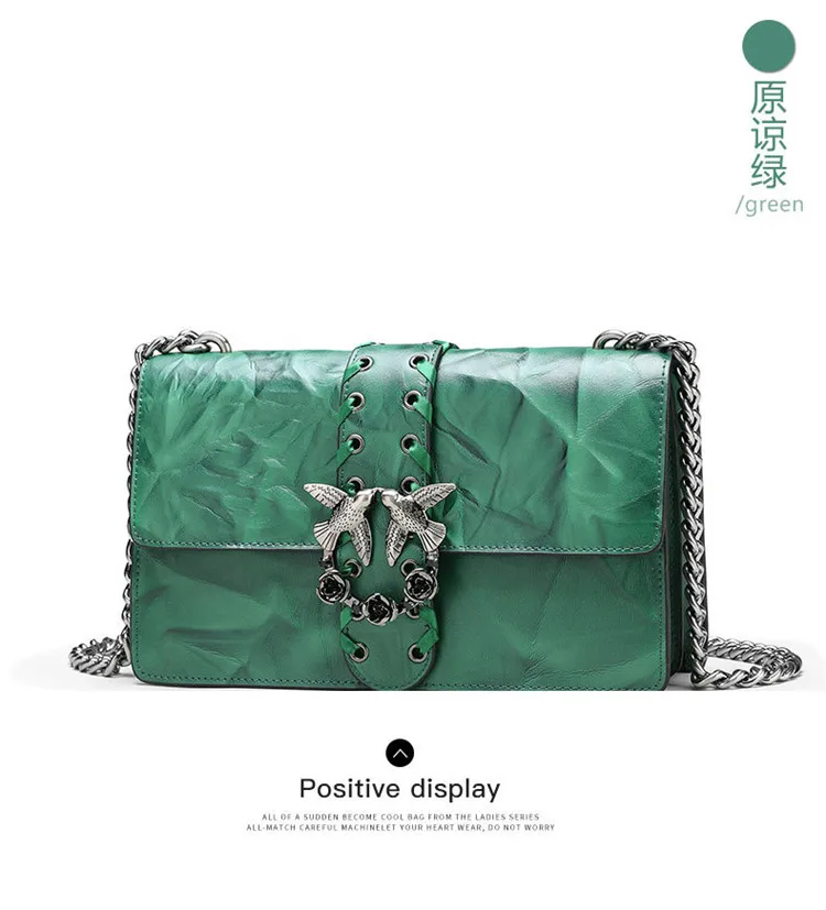 Designer Inspired Fashion Handbag Women Shoulder Bag Genuine Leather Classic Birds Flap Messenger Bags (13)