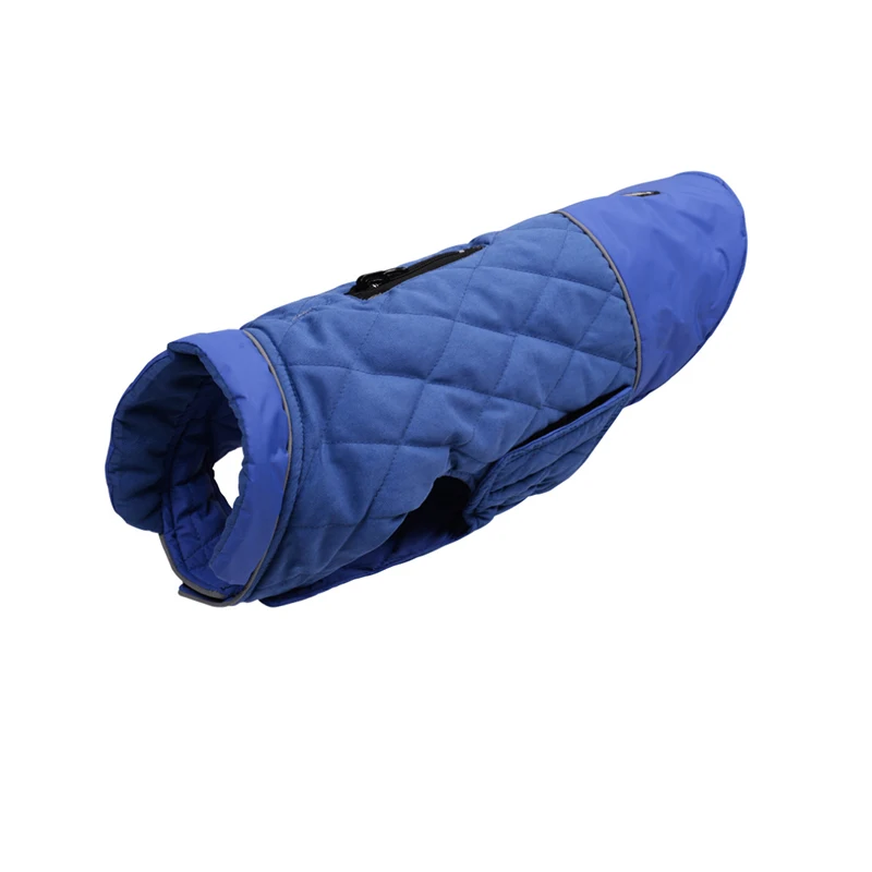 Двусторонняя одежда зимняя одежда для собаки водонепроницаемая куртка для собак теплая хлопчатобумажная одежда для домашних питомцев Одежда для собак жилет для маленьких средних больших собак - Color: Blue
