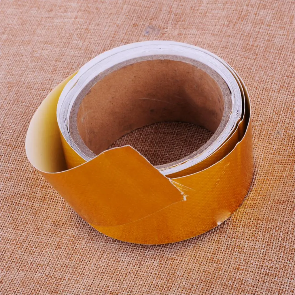 beler 1Pc Gold 50mm Car Turbo Exhaust Muffler High Temperature Heat Resistant Shield Wrap