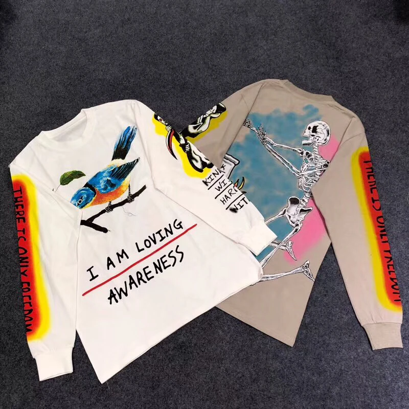 Kanye West Kids See Ghosts Graffiti Men Long Sleeve T