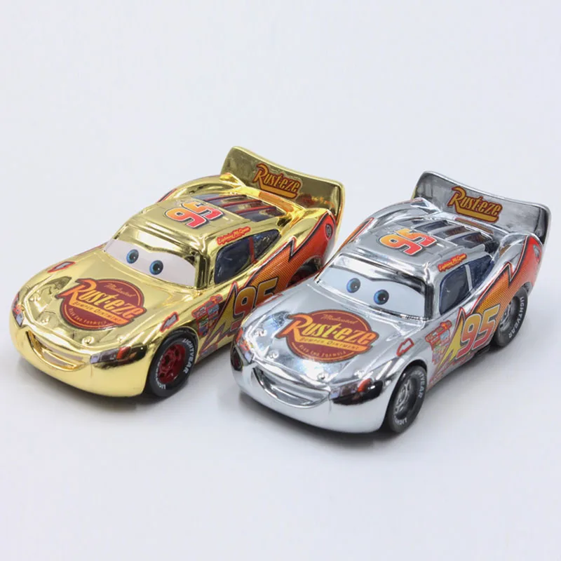 Disney Pixar Cars покрытие золото серебро Молния Маккуин 1:55 Масштаб литья под давлением металлический сплав модель милые игрушки для детей Подарки