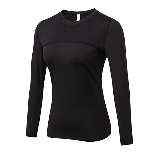 Спортивная женская футболка для йоги, Топ с длинным рукавом, одежда для фитнеса, быстро бегущий спортивный топ для йоги, Женская Черная Спортивная одежда - Цвет: black