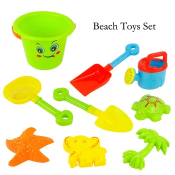 

New large beach bucket 9pcs/set of toys to play with sand dredging and beach toys children's educational tools