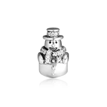 Рождественские Подвески из стерлингового серебра 925 пробы прозрачные Подвески с изображением снеговика для изготовления ювелирных изделий Подходит для оригинальных браслетов kralen perle