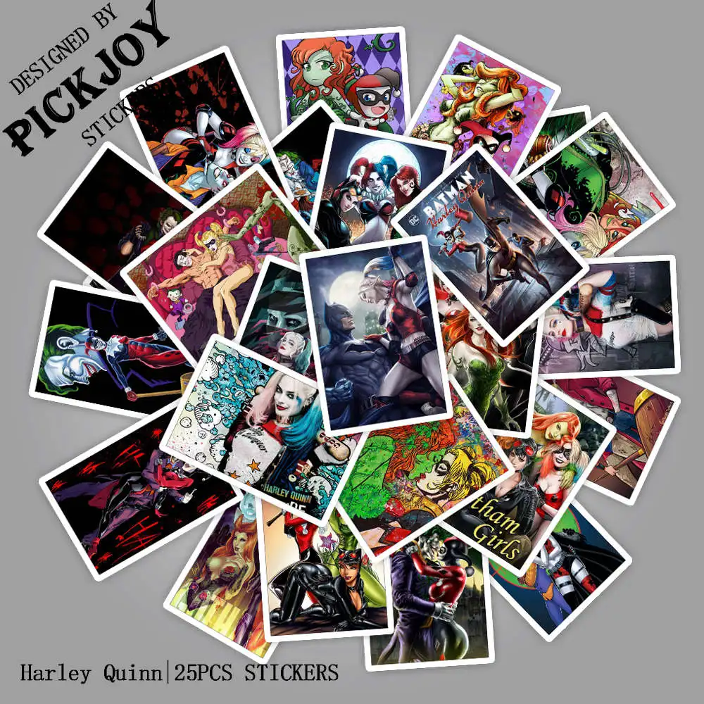 

25pcs/Pack DC Super Villain Harley Quinn Stickers Suicide Squad Character Stickers For Laptop Computer Luggage Bedroom Decal