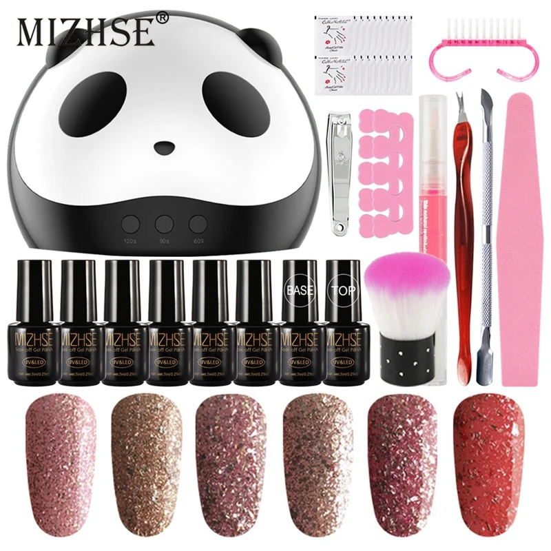

MIZHSE 36W Nail LED UV Lamp for Nail Set UV Gel Manicure set Choose 6 Colors Gel Nail Polish Base Top Coat Tool set for Manicure