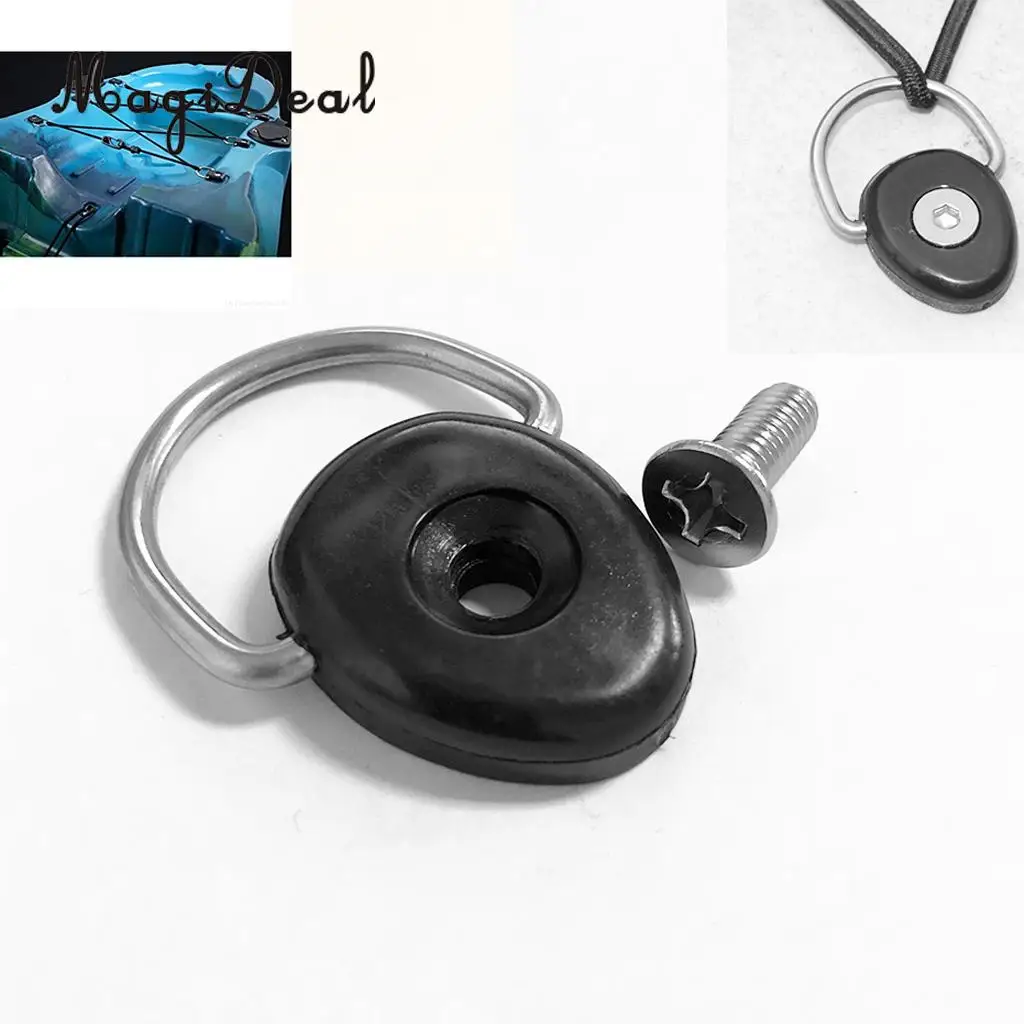 MagiDeal 10Pcs/Set Universal Kayak D Ring Tie Down Loop & Screws for Boat Deck Fitting Fishing Rigging Gear Equipment