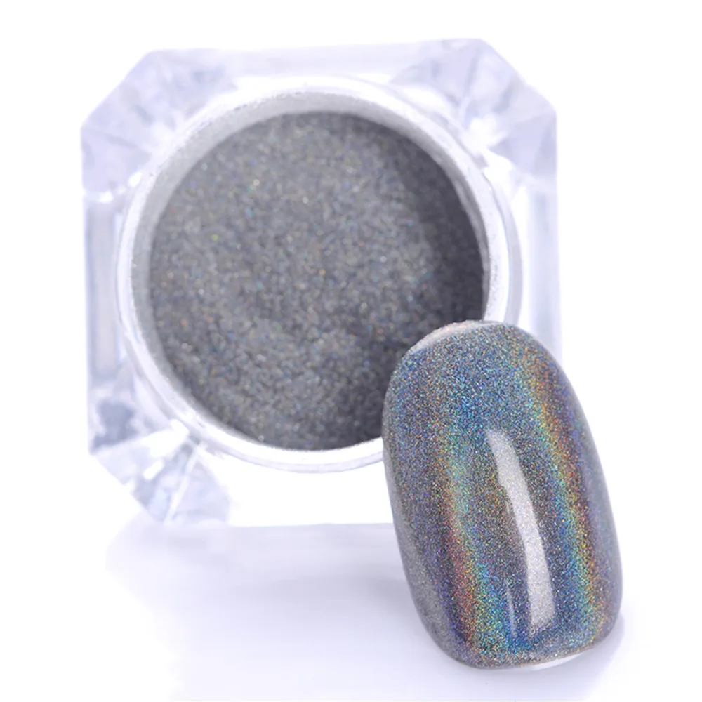 1g/Box Laser Powder Nail Glitter Rainbow Pigment Chrome Pigments