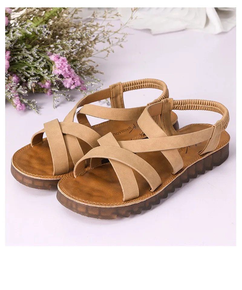 COOTELILI Gladiator Flat Sandals Women Rubber Shoes For Women Ladies Sandles Summer Shoes Female Strap Sandals 35-39   (3)