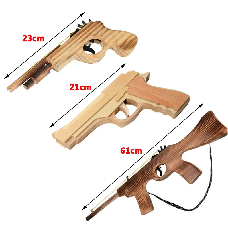 

3D DIY Wooden Toy Gun Bullet Rubber Band Launcher Hand Pistol Submachine Shooting Guns Craft Model Kids Toys for Kids Party Gift