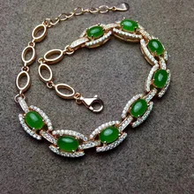 Натуральная Зеленая яшма браслет с драгоценными камнями браслет из натурального драгоценного камня 925 стерлингового серебра экстравагантный замок ссылка женские вечерние ювелирные изделия