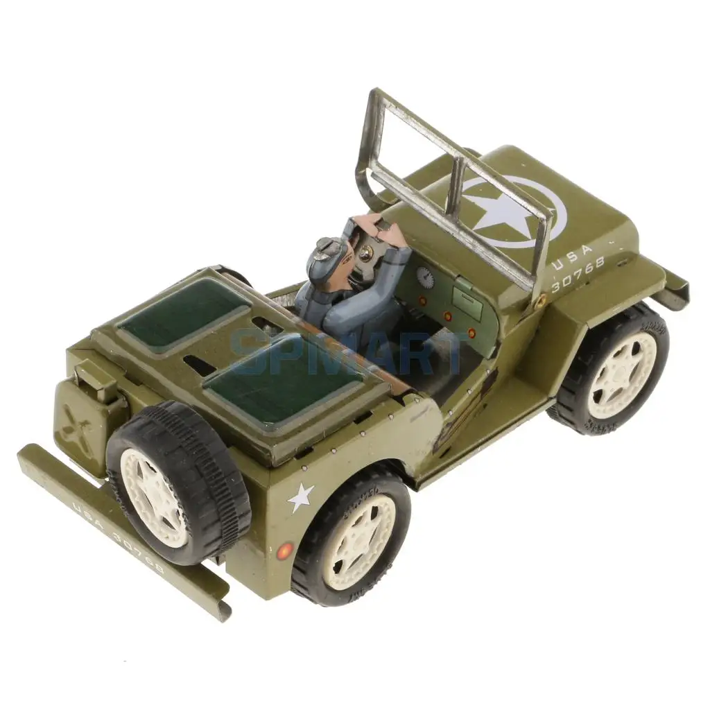 Винтажная модель Willys Jeep Wind-up заводные оловянные игрушки коллекция подарки на день рождения для детей/взрослых