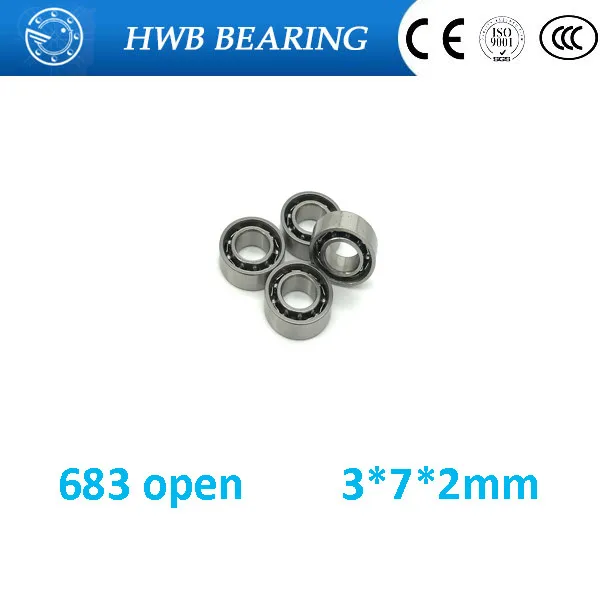 

Free shipping 10pcs/lot 683 open 3x7x2mm metric miniature deep groove ball bearing 683A AX3 683open MR618/3 3*7*2mm