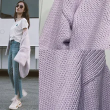 2019 Spring Ni Ni Star of The Same Light Purple Rough Needle Loose Cardigan Sweater Jacket Fork Jeans Set Sweaters Women