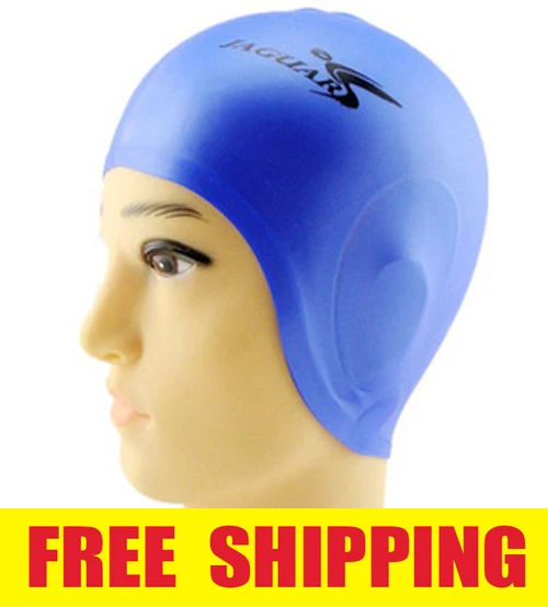 Men Women Sillcone Ear Protection Swimming Cap Bathing Cap Waterproof