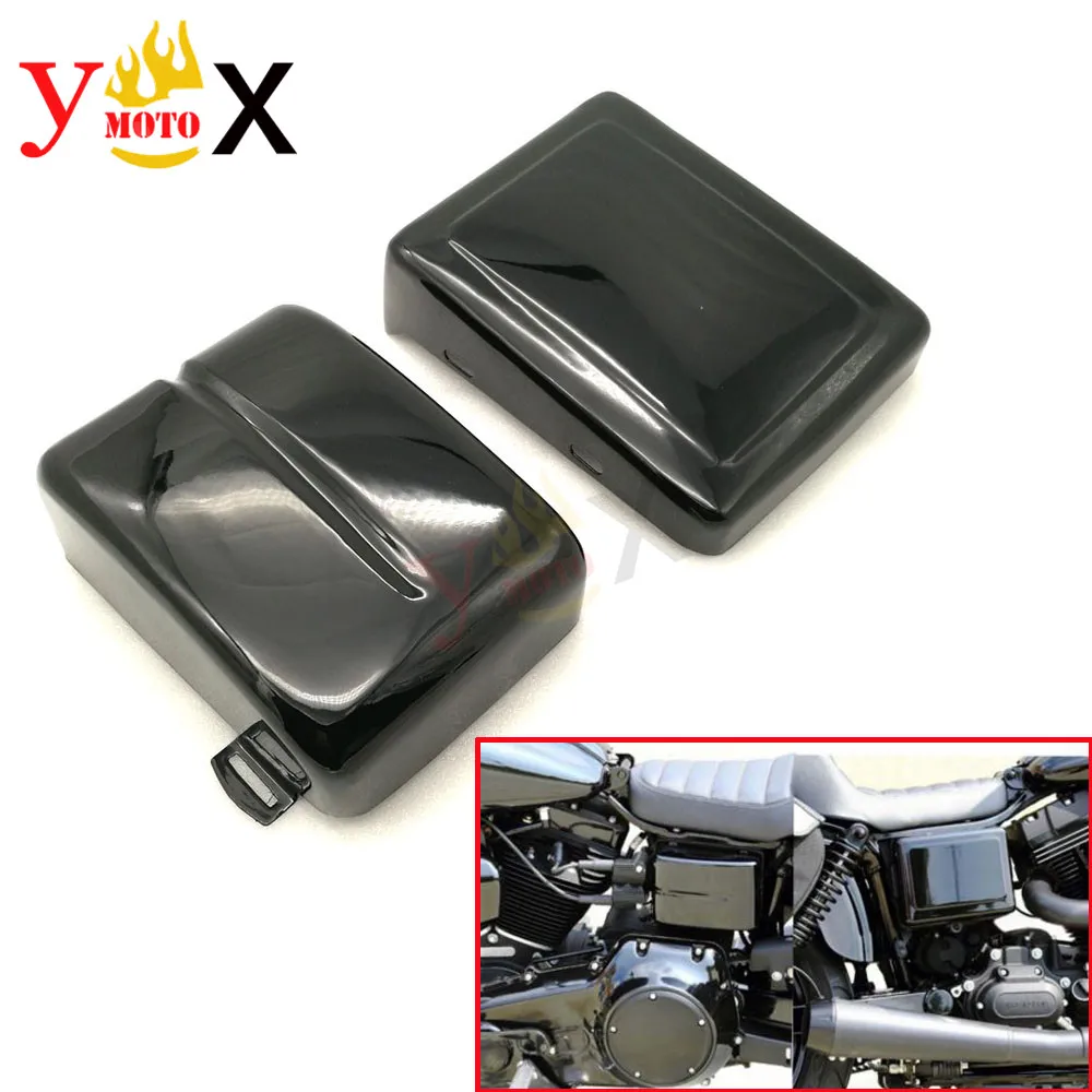 

Matte/Glossy Black Left Right Battery Cover Guard Side Faring For Harley Dyna Low Rider Fat Bob Street Bob Super Glide 2012-2017
