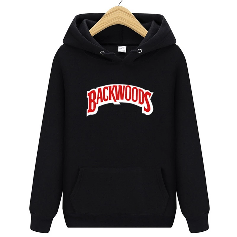 

Sports Fashion BACKWOODS Letter Print Fleece Hoodie 2019 Autumn & Winter New Men's Casual Loose Long Sleeve Pullover