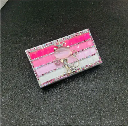 20 сигарет односторонний женский Алмазный чехол для сигарет тонкий портативный герметичный водонепроницаемый высококачественный креативный подарок - Цвет: Pink Cat