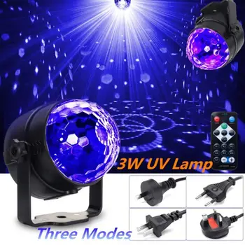 

3W UV LED Stage Light Sound Activated Disco Light Rotating Ball Light for Christmas Home KTV Xmas Wedding Show Pub