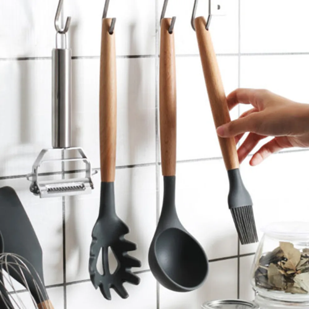 Wooden Handle Kitchen Utensils Cooking Utensil Set Spatula,Spoon,Ladle