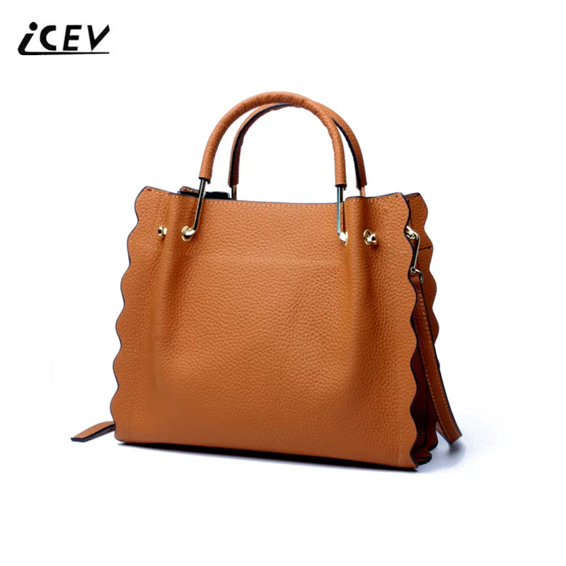 ICEV New Simple Designer Handbags High Quality Genuine Leather Handbags