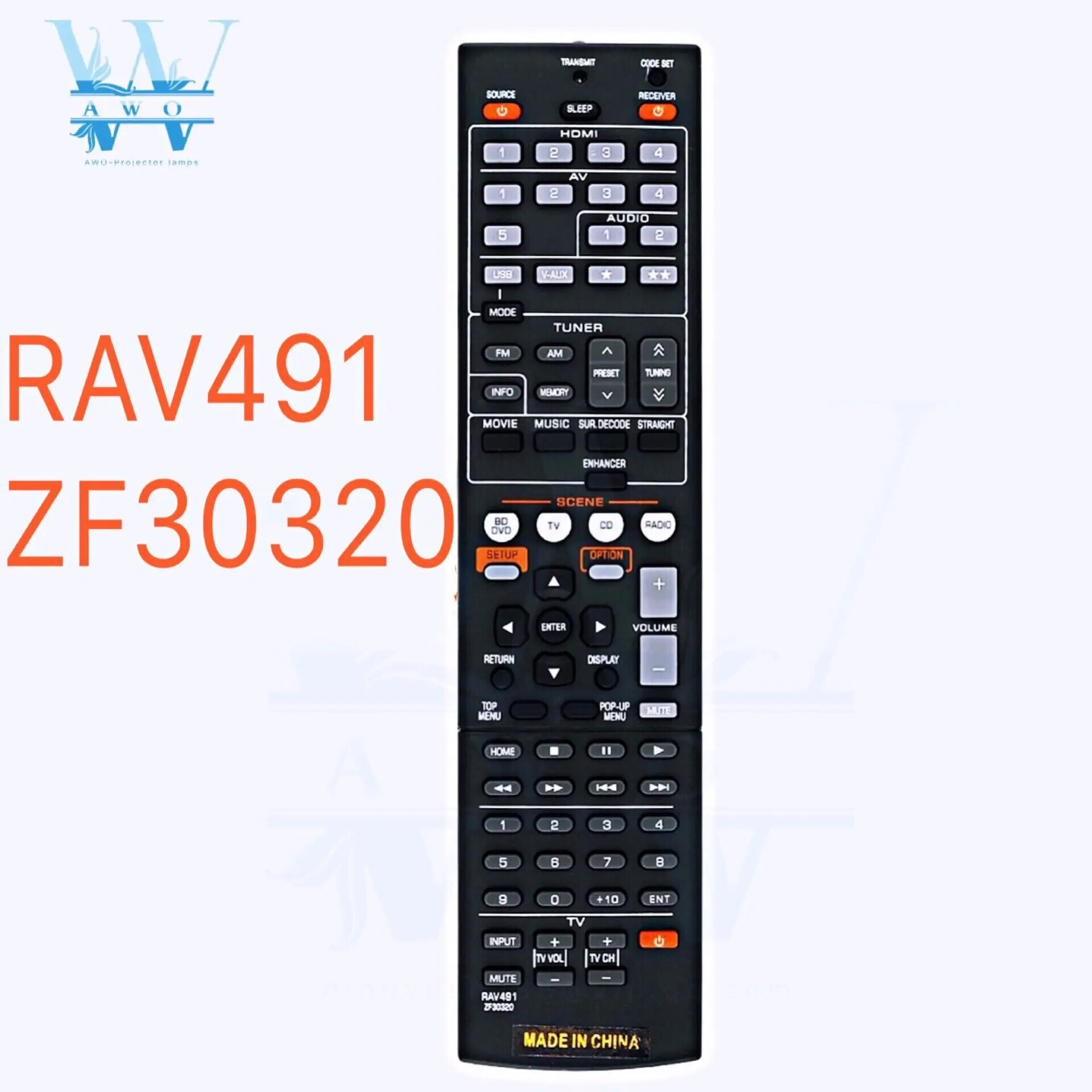 Новая замена пульта дистанционного управления RAV491 ZF30320 для YAMAHA Замена RAV494 HTR 4066 RX