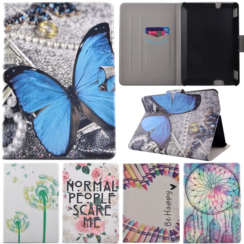 

Cute Cartoon Tree Pen Butterfly Smile Stand Flip Leather Funda Case For Amazon Kindle Fire HDX7 HDX 7 7" Tablet Cover Case Coque