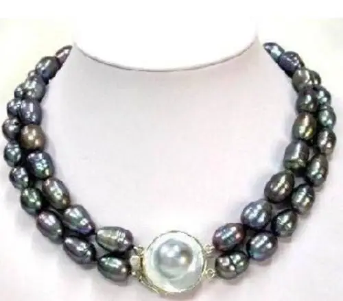 

Hot sell Noble- hot sell new - Hot sale new Style >>>>>huge AA+ 11-13mm tahitian black baroque pearl mother necklace 17-18
