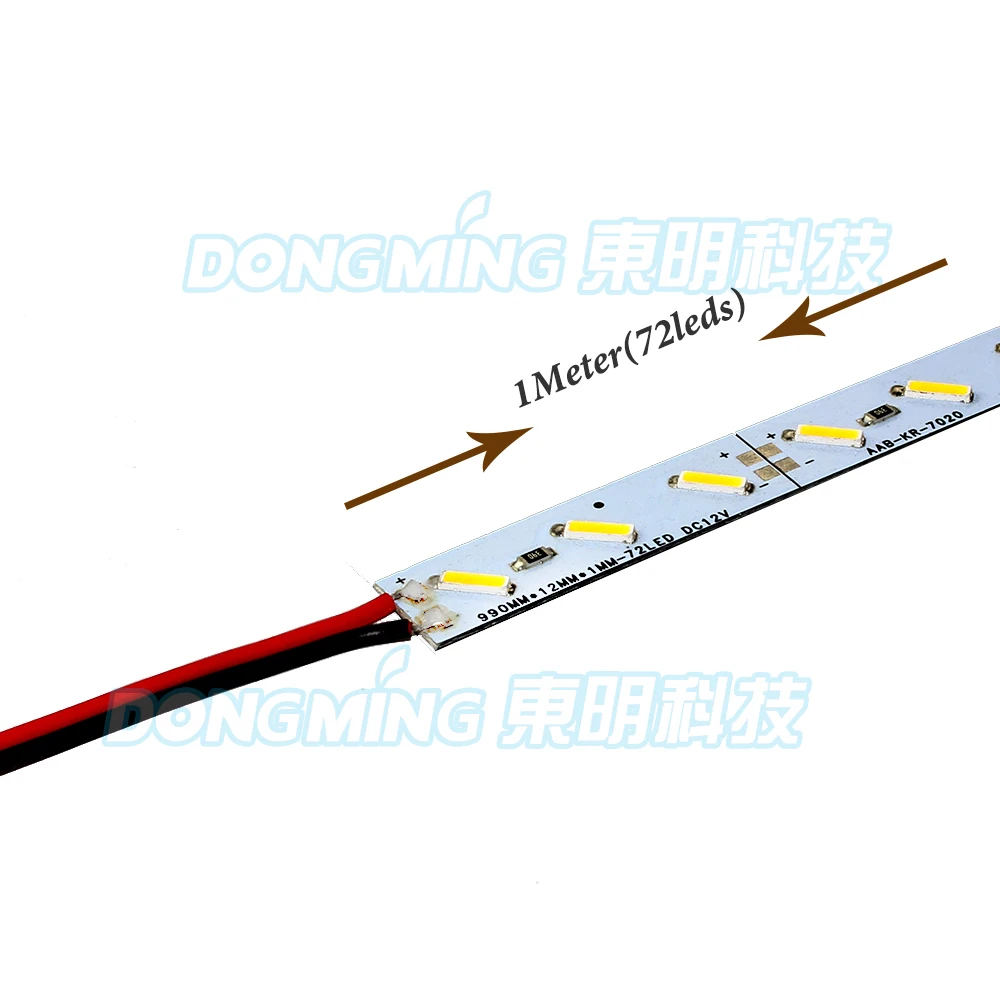 50 шт./лот 72 светодиода 1 м Светодиодная балка 7020 SMD IP22 12 В алюминиевый профиль