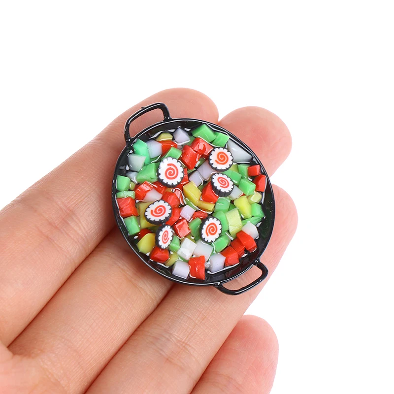 

1:12 Dollhouse Miniature Mini Wok Meal Sushi Vegetables Candy Food Kitchen Toy For dollhouse Kids Gift