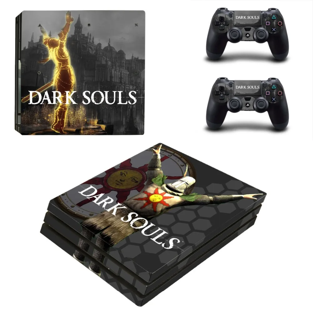 Наклейка на кожу Dark Souls PS4 Pro для консоли PlayStation 4 и 2 контроллера виниловая наклейка