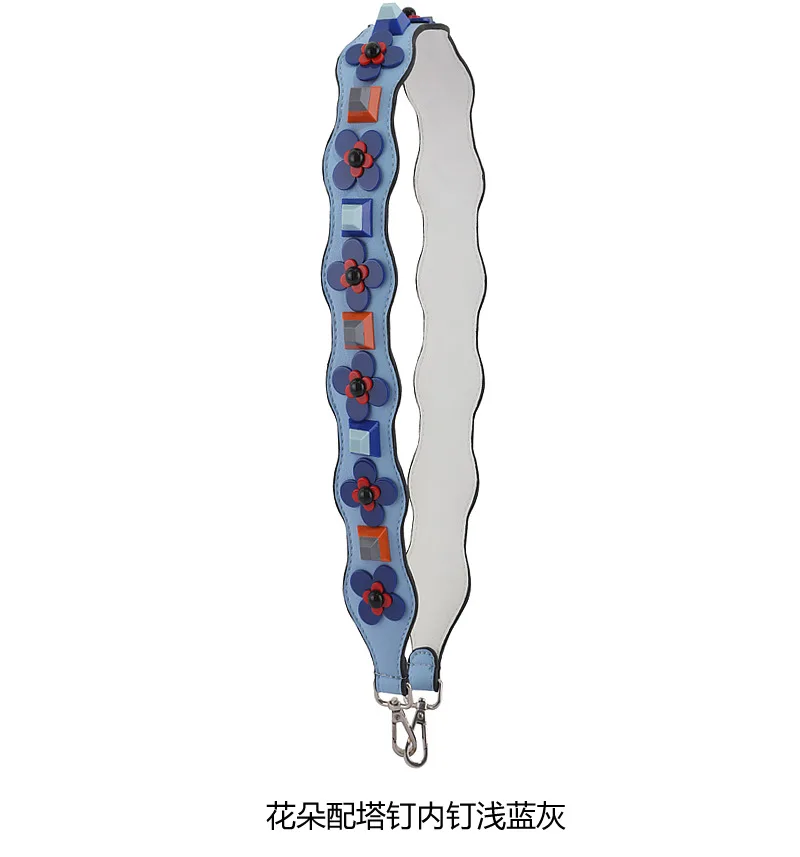 90 см сменная сумка через плечо с цветком и заклепками, цветные кожаные ручки для сумок, популярные цветные аксессуары для ремней на сумку 947