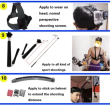 Gopro hero 5 accessories kit Set mount for Go Pro SJcam SJ4000 Xiaomi yi 4k Sony action cam eken h9 and all action camera kit25