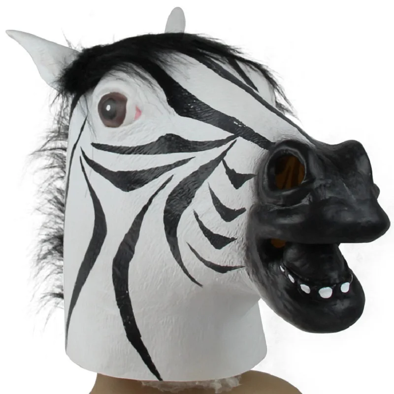 Zebra Mask 2017 New Halloween Mask Realistic Latex Horse Head