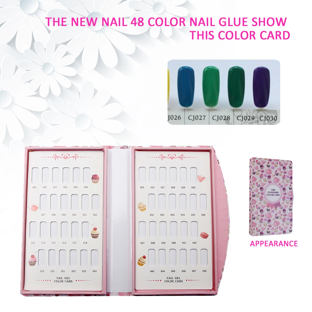 

48 Colors High Quality Model Nail Gel Polish Color Display Box Book Dedicated White Nail Gel Polish Display Card Chart with Tips