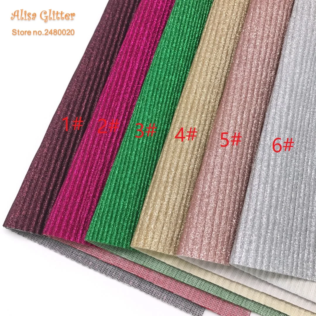 

1PCS A4 SIZE 21X29cm Embossed Glitter Stripes Leather Fabric Glitter Leather For Bow DIY handbags shoes K30