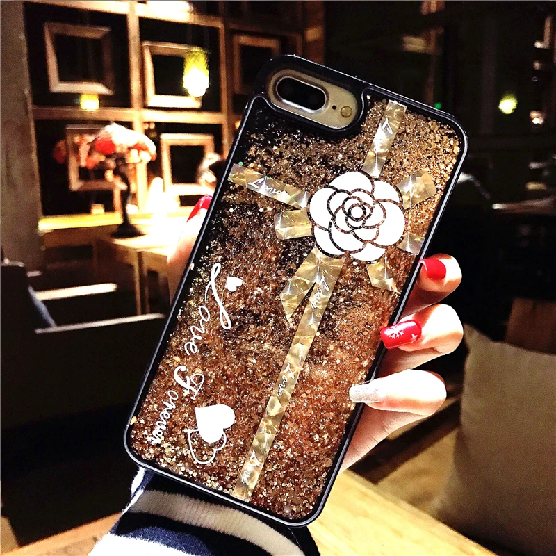 Aoweziic Liquid quicksand For iphoneX XS mobile phone shell transparent 8Plus 7plus full package silicone soft edge 6S tide card