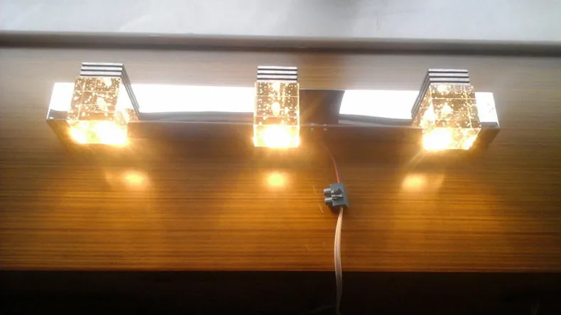Популярный 450 мм 3 Хрустальный зеркальный светильник 85-265 в 9 Вт светодиодный настенный светильник для ванной комнаты