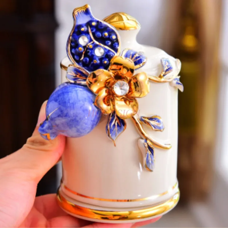 Palito de Dente Algodão do Agregado Cerâmica Palito Mesa Sala Estar Latas Familiar Cotonetes Moda Ornamento Venda 4 Beleza e saúde