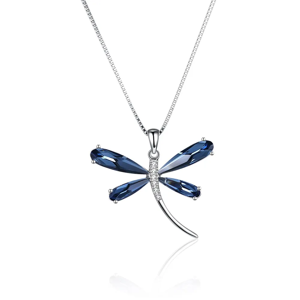 

INALIS Women Crystals from Swarovski 925 Sterling Silver Fresh Dragonfly Crystal Pendant Necklaces Jewelry Accessories Wholesale