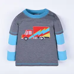 Bjt791, грузовик, 6 шт. /партия; футболки для мальчиков, 100% хлопок Длинные рукава футболка для 1-6 лет