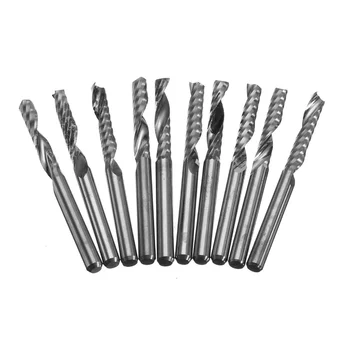 

10pcs/lot 1/8 CNC Bits Single Flute Spiral Router Carbide 40mm End Mill Cutter Tools High Quality 3.175 x 17mm