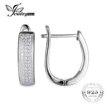Jewelrypalace 0.5ct cubic zirconia conjunto de canales eternidad aniversario clip pendientes 925 joyas de plata para las mujeres