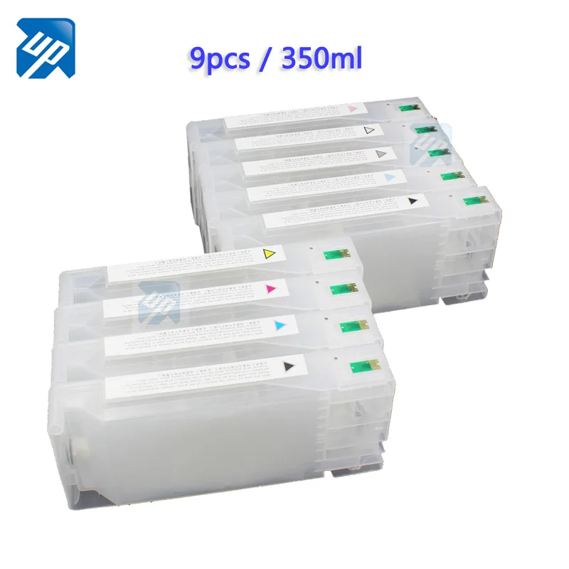 350 мл 9 x многоразовый картридж для epson 7890 9890 pro7890 pro9890 с сбрасываемый чип и чип resetter