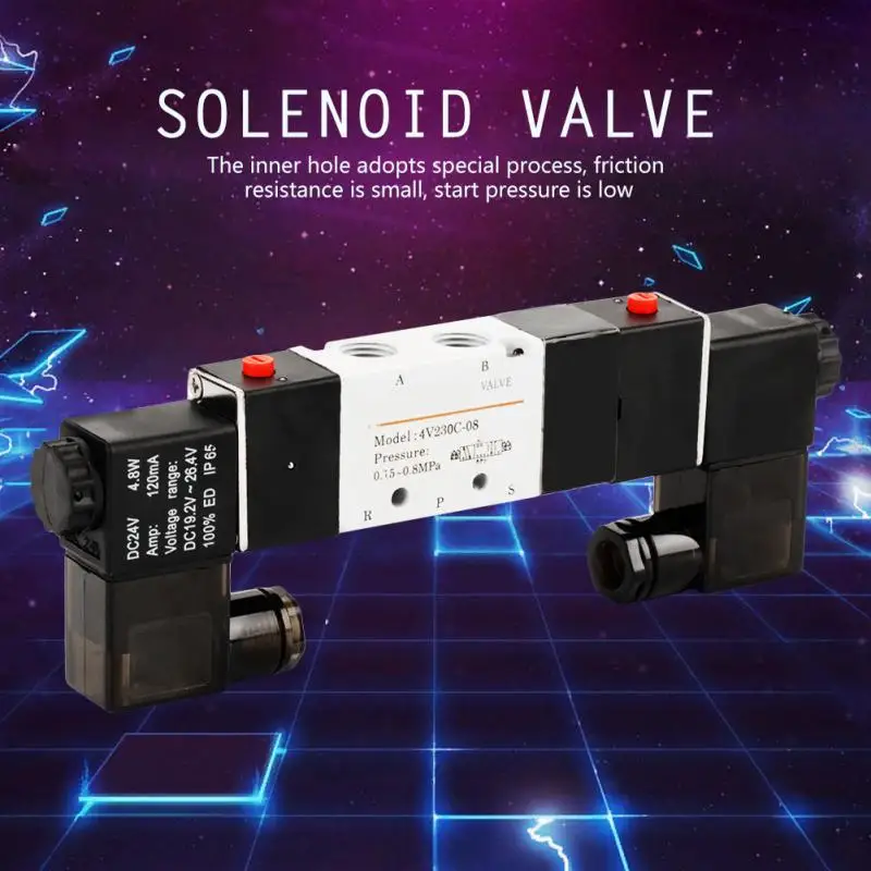 DC 24 В Электрический электромагнитный клапан BSP 14 нормально 3 положения 5 способ Пневматический электромагнитный клапан 0,15-МПа 4V230-08C