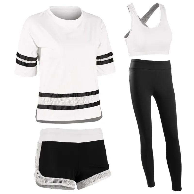 Новые летние Спортивные шорты для Для женщин для больших девочек открытый Для женщин s спортивный костюм для бега белый жилет четырех
