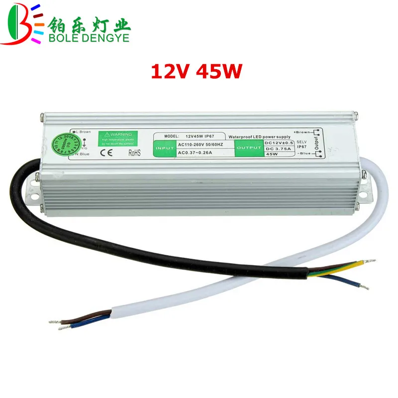 BO светодиодный EGNYE AC 220V к DC 12 V/24 V водонепроницаемый источник питания 10W 20W 30W 50W 60W 100W 150W 200W IP67 Светодиодный драйвер адаптера трансформатора