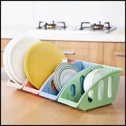 Кухонные принадлежности блюд Экологичные Пластик стеллаж для хранения тарелка блюдо Крышка Посуда отделочные полка слот для карты Дизайн